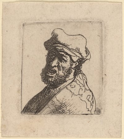 Man Schreeuwt, Driekwart Links door Rembrandt van Rijn