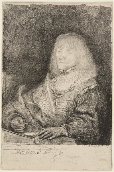 Man met kruisbeeld en ketting door Rembrandt van Rijn