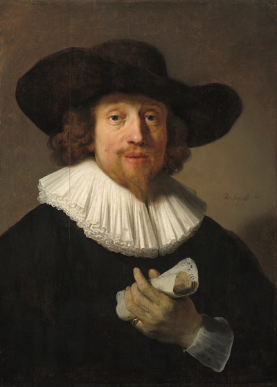 Man met muziekblad, 1633 door Rembrandt van Rijn