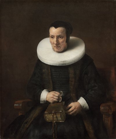 Oude dame met een boek, 1647 door Rembrandt van Rijn