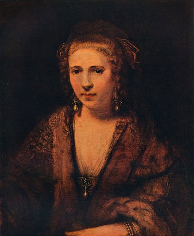 Portret van Hendrickje Stoffels met een fluwelen baret, ca. 1654 door Rembrandt van Rijn