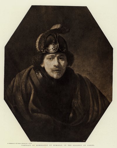 Portret van Rembrandt door hemzelf, in de galerij in Kassel door Rembrandt van Rijn