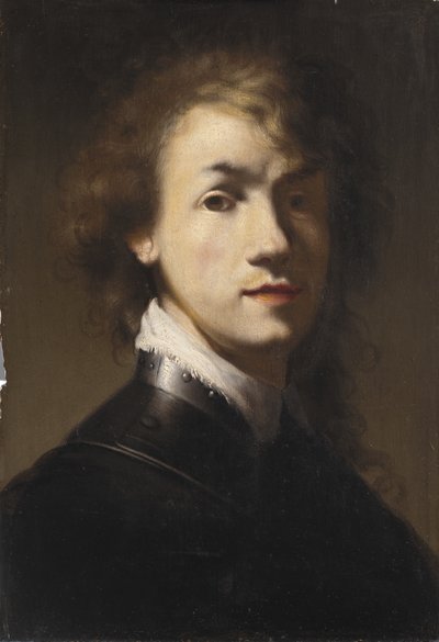Portret van Rembrandt met harnas door Rembrandt van Rijn
