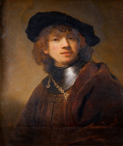 Portret van een jonge man door Rembrandt van Rijn