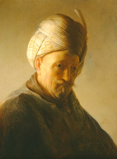 Portret van een Man in een Tulband, c.1630 door Rembrandt van Rijn