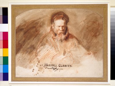 Portret van een oude man, 17e eeuw door Rembrandt van Rijn