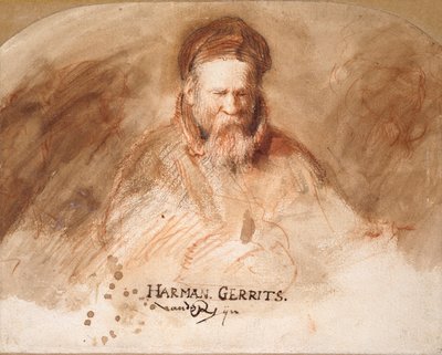 Portret van een Oude Man Rembrandts vader, 1625-1630 door Rembrandt van Rijn