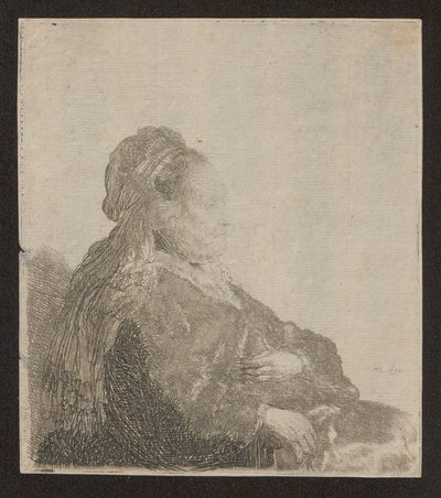Portret van mijn moeder door Rembrandt van Rijn