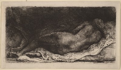 Liggend vrouwelijk naakt door Rembrandt van Rijn