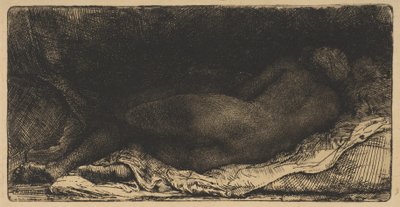 Liggende vrouwelijke naakt door Rembrandt van Rijn