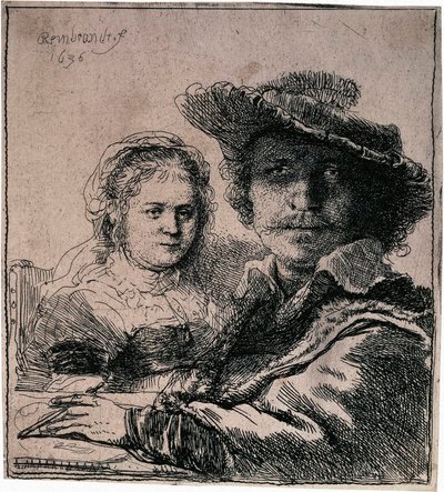 Zelfportret met Saskia, 1636 door Rembrandt van Rijn