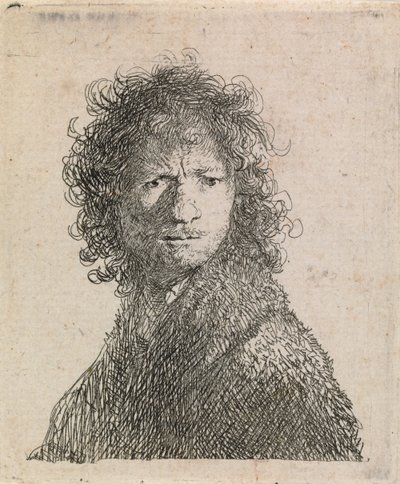 Zelfportret, fronsend door Rembrandt van Rijn