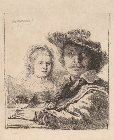 Zelfportret met Saskia, 1636 door Rembrandt van Rijn