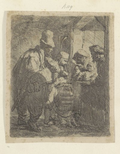 Straatmuzikanten door Rembrandt van Rijn
