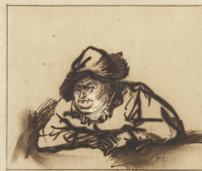 De acteur Willem Bartholsz Ruyter als een boer door Rembrandt van Rijn