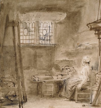 Het Atelier van de Kunstenaar, 1659 door Rembrandt van Rijn