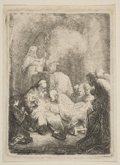 De Besnijdenis: Kleine Plaat, ca. 1630 door Rembrandt van Rijn