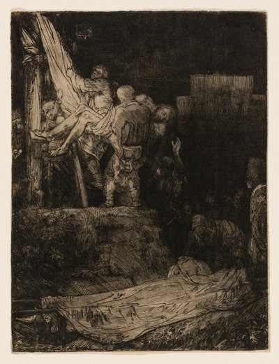 De Kruisafneming bij Fakkellicht door Rembrandt van Rijn