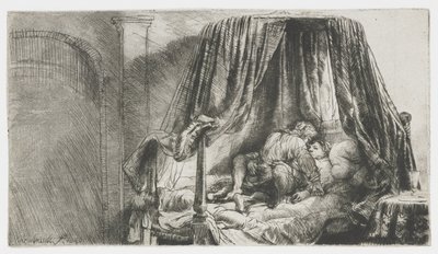 Het Franse bed door Rembrandt van Rijn