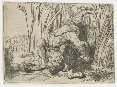 De monnik in het korenveld door Rembrandt van Rijn