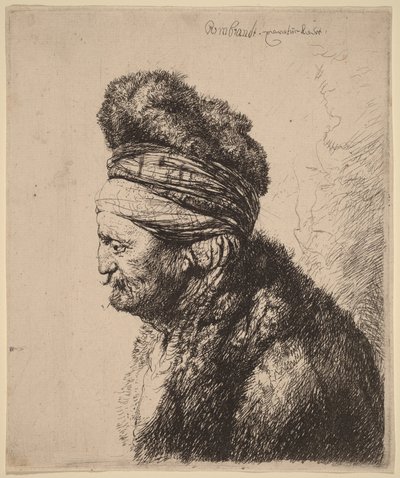 Het tweede oosterse hoofd door Rembrandt van Rijn