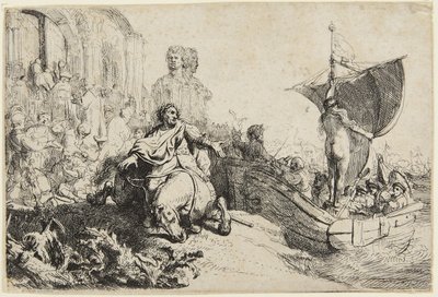 Het schip van het geluk door Rembrandt van Rijn