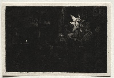 De Ster der Koningen: Een nachtelijk stuk door Rembrandt van Rijn