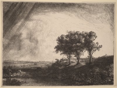 De drie bomen door Rembrandt van Rijn