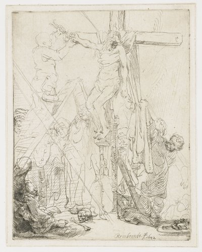 De kruisafneming: een schets door Rembrandt van Rijn