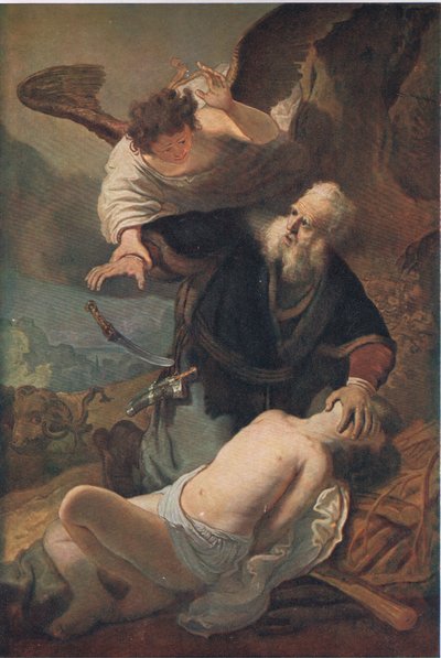 Het offer van Isaac, Bibbys Jaarboek, 1916-1917 door Rembrandt van Rijn