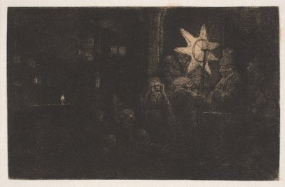 De ster van de koningen: een nachtelijk werk door Rembrandt van Rijn