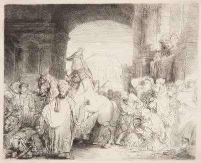 Triomf van Mordechai door Rembrandt van Rijn