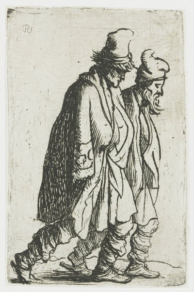 Twee bedelaars door Rembrandt van Rijn