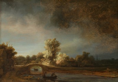 De stenen brug door Rembrandt van Rijn
