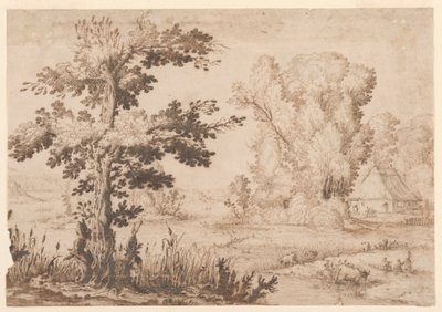 Landschap met een Huisje door Remigio Cantagallina