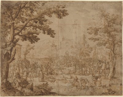 De Kermis in Impruneta door Remigio Cantagallina