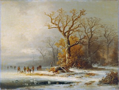 Winterlandschap door Remigius Adrianus van Haanen
