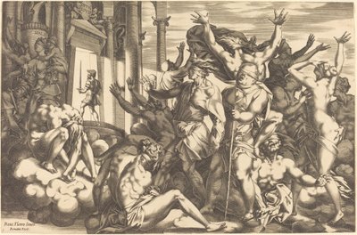 De verovering van onwetendheid door René Boyvin after Rosso Fiorentino
