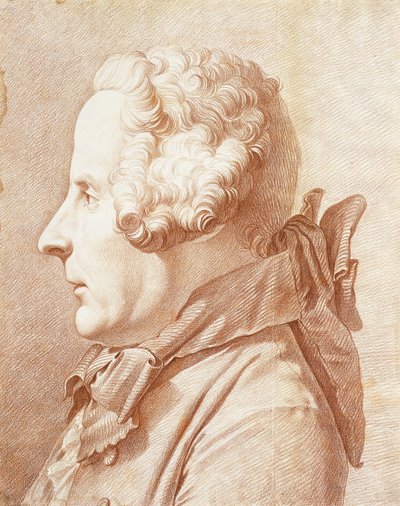 Portret van Monsieur Hertault van Lienay, in profiel, naar links gedraaid door Rene Michel Slodtz