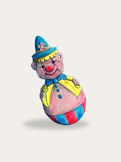 De vrolijke Roly Poly-clown door Renee Machan Cottagecore Artist
