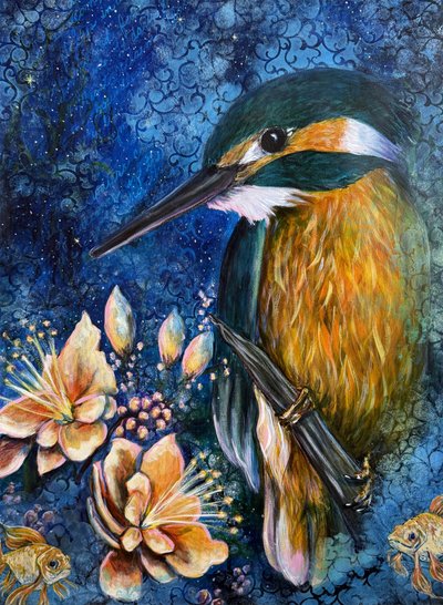 Mystieke ijsvogelbloesem door Renee Machan Cottagecore Artist