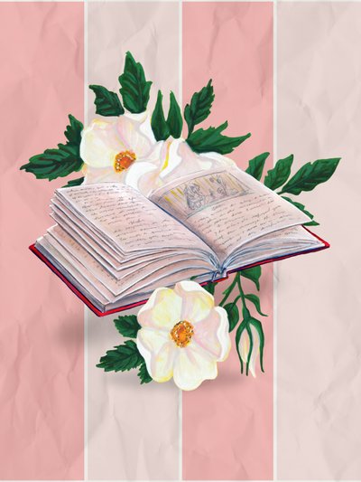 Open Boeken en Zachte Rozen door Renee Machan Cottagecore Artist