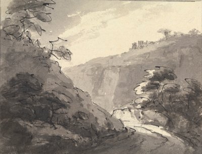 Landschap met weg op de voorgrond door Rev. William Gilpin