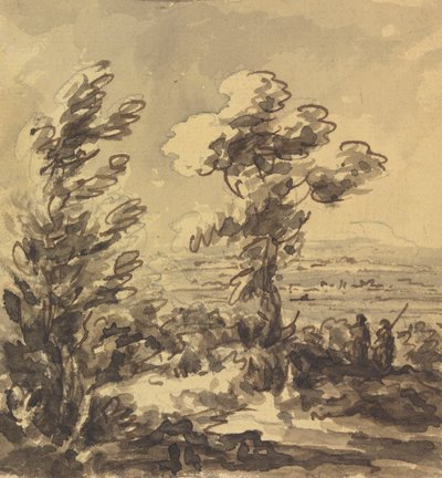 Landschap met Bomen op de Voorgrond door Rev. William Gilpin