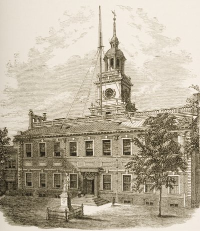 County Court House of, Independence Hall, Philadelphia Pennsylvania, ca. 1880 door Reverend Samuel Manning