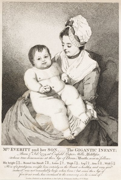 Mevrouw Everitt en haar zoon; de gigantische baby door John Pardon