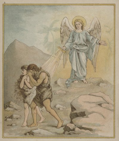 Adam en Eva worden uit de Hof van Eden verdreven door Richard Andre