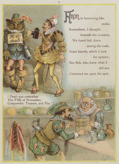 Pagina uit Upstream door Richard Andre, Guy Fawkes en het Kruitplot door Richard Andre
