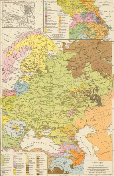 Andree, Richard. Volkerkarte von Russland. 1881 A door Richard Andree