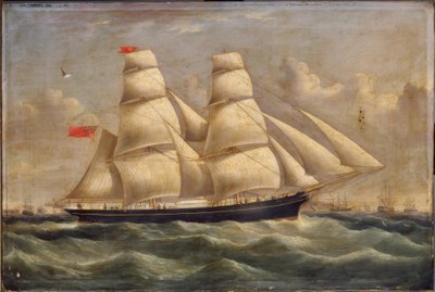 Een brigantijn bij Portsmouth door Richard B. Spencer